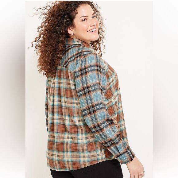 Maurices Cabin Plaid Button Up Long Sleeve Flannel Shirt Size 0X - Picture 3 of 4